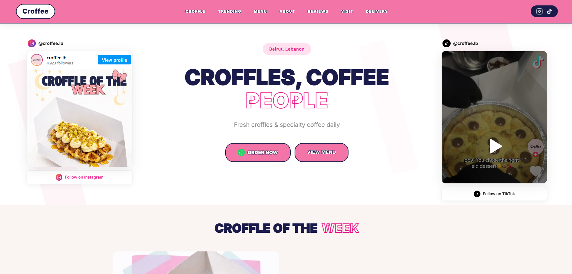 Croffee site preview